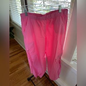 Zara bright pink parachute pants